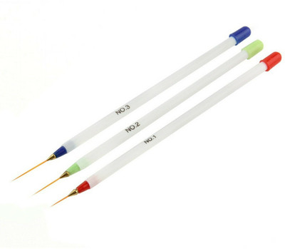 

TBUY 3 Pieces Nail Art Brush set with Fine Long tip Pen for drawing Nailart(White)