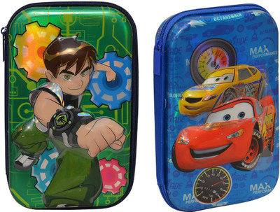 

Quickk Designer Multipurpose Pencil Box 7D Ben 10 + Cars 2 Print Box Art Plastic Pencil Boxes(Set of 2, Multicolor)