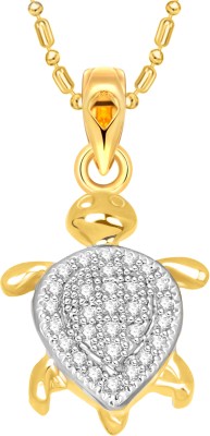 VIGHNAHARTA Tortoise Pendant- [VFJ01122PG] Gold-plated Cubic Zirconia Alloy Pendant