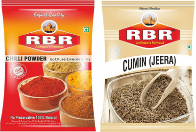 

RBR Premium Mix Spices-Chilli Powder(Mirchi),Cumin Seeds(Jeera), 100g Each(2 x 100 g)