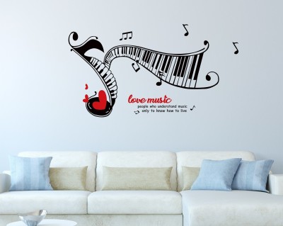 Wallzone 105 cm Love Music Removable Sticker(Pack of 1)