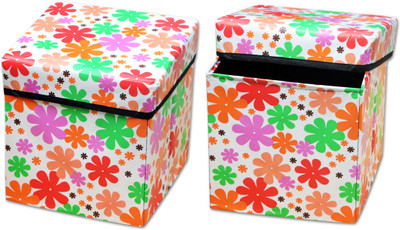 

Fabriclair Foldable Eye-Catching Pattern Storage Living & Bedroom Stool(Multicolor)