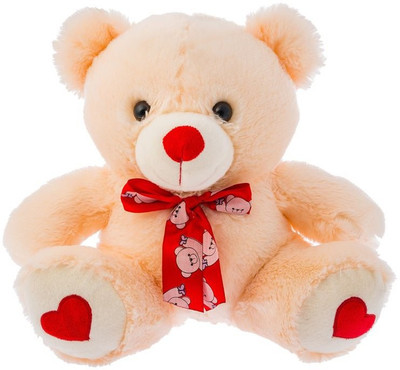 

Dimpy Stuff Bear with bow - 33 cm(Beige)