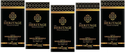 

FARGANIC Buy Pack Of 5 Heritage - Darjeeling Marigold Green Tea 75 Tea Bags Marigold Green Tea Bags(75 Bags, Box)