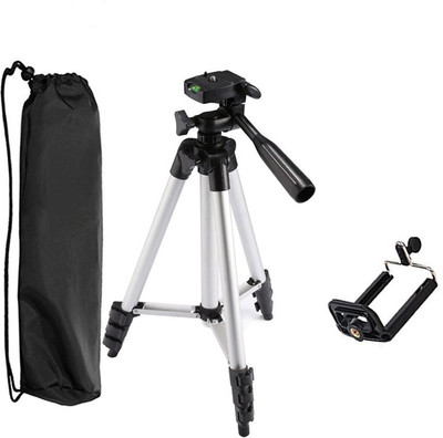 

LIFEMUSIC Tripod with Mobile Holder Bracket Standwith 3D Head & Quick Release Plate Tripod Kit(na, Supports Up to 1500)