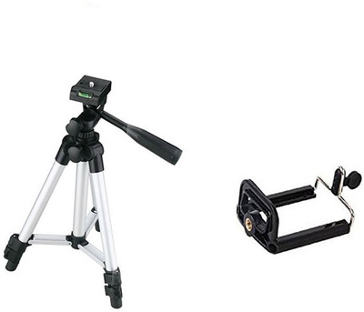 

LIFEMUSIC 3 -Dimensional Head & Quick Release Plate -Tripod-3110 Portable Adjustable Aluminum Lightweight Camera Stand With Three-Dimensional Head & Quick Release Plate For Video Cameras and mobile Tripod // Portable & Foldable Camera - Mobile Tripod With