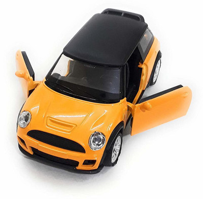 

KTRS Metal Car Toy with Openable Doors and Pull Back Action | White Color(Yellow)