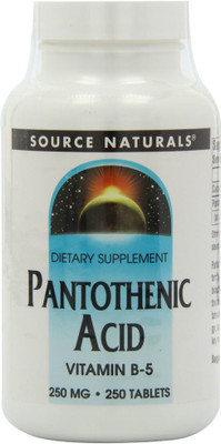 

Source Naturals Pantothenic Acid Vitamin B-5 250 mg 250 Tablets(250 No)
