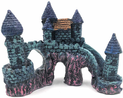 

24x7eMall Aquarium Decoration Antique Castle for Fish Tank Resin Ornament Gift 14 Cms X 12 Cms Marble Unplanted Substrate(Multicolor)