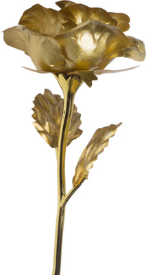 DI-KRAFT Best Gift for Loves Ones, Valentine's Day, Mother's Day, Anniversary, Birthday (Golden Artificial Flower) Gold Rose Artificial Flower(7 inch, Pack of 1)