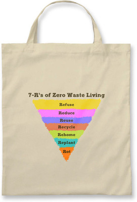 

Rawpockets ' 7-R's Of Zero Waste Living ' - Natural Colour Tote Bag Multipurpose Bag(Beige, 5 L)