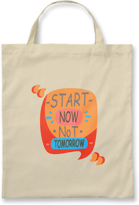 

Rawpockets ' Start Now Not Tomorrow ' - Natural Colour Tote Bag Multipurpose Bag(Beige, 5 L)