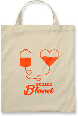 

Rawpockets ' Donate Blood Save Life ' - Natural Colour Tote Bag (Nursery/Play School) Multipurpose Bag(Beige, 5 L)