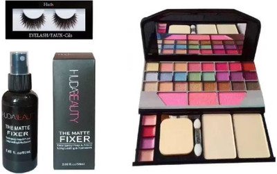 

hich Eyelash And Huda Beauty Make up Fixer And Tya 6155 Makeup Kit Mini Laptop Eye shadow of 24 Colors(Set of 3)