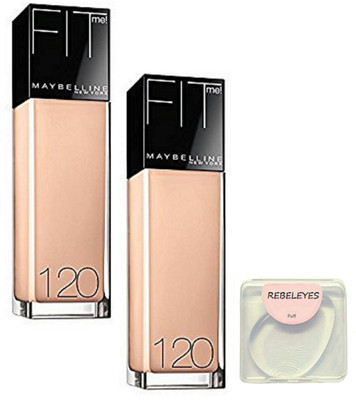 

REBELEYES Silicon puff, Maybeillne new york fit me 12 foundation pack of 2(Set of 3)