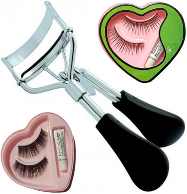 Elecsera Combo of Eyelash Curler and False Eyelashes (Pack of 2)(3 Items in the set)