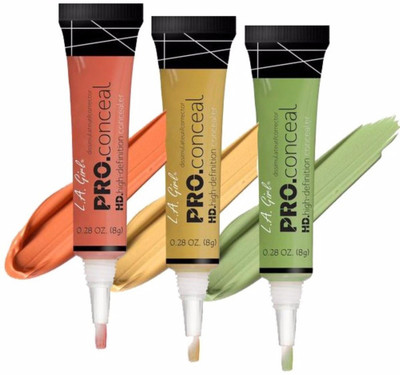 

L.A. Girl Pro Conceal HD Concealer (Orange,Yellow,Green, 8 g Each) and get gift card form LOOKS&BEAUTY Concealer(Orange,Yellow,Green)