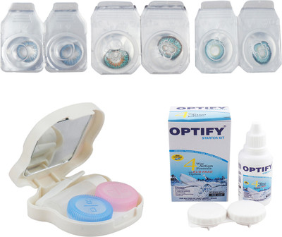 

Optify Combo Pack Monthly Color Contact Lens With Travel Kit Monthly Contact Lens(1, Blue-Green Turquoise-Aqua, Pack of 3)