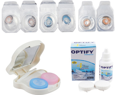 

Optify Combo Pack Monthly Color Contact Lens With Travel Kit Monthly Contact Lens(1, Dark Green-Grey-Honey, Pack of 3)