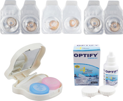 

Optify Combo Pack Monthly Color Contact Lens With Travel Kit Monthly Contact Lens(1, Brown-Honey-Brown, Pack of 3)