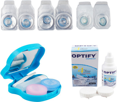 

Optify Combo Pack Monthly Color Contact Lens With Travel Kit Monthly Contact Lens(1, Blue-Light Blue-Aqua, Pack of 3)