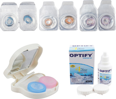 

Optify Combo Pack Monthly Color Contact Lens With Travel Kit Monthly Contact Lens(1, Blue-Honey-Violet, Pack of 3)