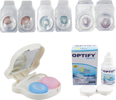 

Optify Combo Pack Monthly Color Contact Lens With Travel Kit Monthly Contact Lens(1, Hazel-Aqua-Violet, Pack of 3)