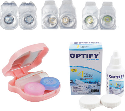 

Optify Combo Pack Monthly Color Contact Lens With Travel Kit Monthly Contact Lens(1, Sea Blue-Grey-Dark Green, Pack of 3)