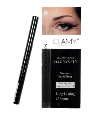 

Clamy Blackest Black EyeLiner Pen 24 hrs long lasting 2 ml(black)