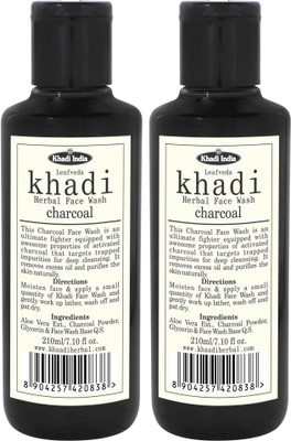 

LEAFVEDA Khadi Charcoal Face Wash Pack of 2 Face Wash(420 ml)