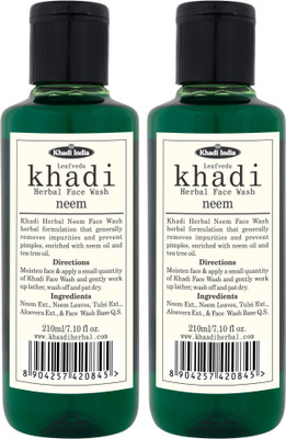 

LEAFVEDA Khadi Neem Face Wash Pack of 2 Face Wash(420 ml)