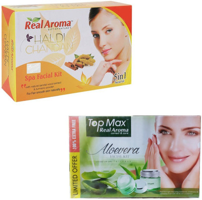 

Real Aroma Haldi Chandan & Aloe Vera Facial Kit 620 g(Set of 2)