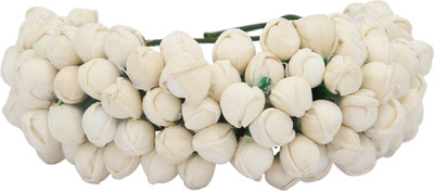 

Sanjog Women White&Green Hair Accessory - Juda Maker Flower Gajra Hair Pin(White, Green)