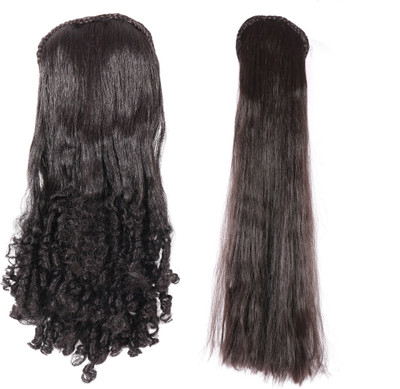 

HONBON Combo 2 piece Wig For Women And Girls, Extension (Brown) Hair Extension