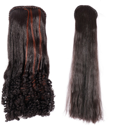 

HONBON Combo 2 piece Wig For Women And Girls, Extension (Brown) Hair Extension