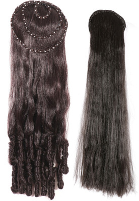 

HONBON Combo 2 piece Wig For Women And Girls, Extension (Brown) Hair Extension