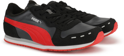 

Puma Boys & Girls Lace Running Shoes(Black, Dark shadow / flame scarlet