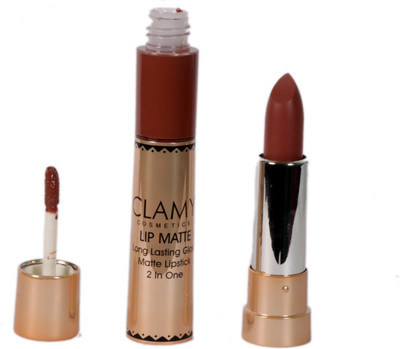 

Clamy Lip Matte 2 in one long lastin gloss(roasty red, brown)