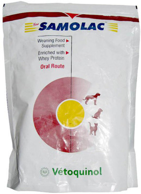 

vetoquinol SAMOLAc PRO 400 gm , weaning food , probiotic & enzymes , whey protein , vanilla flavor oral route for high energy , calcium , vitamin , minerals , weight gaining Vanilla 400 g Dry Dog Food