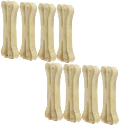 Delicacy Pet Food & Supplies Bones White Dog Chew 4 Inch Pack of 8 Beef Dog Chew(370 g, Pack of 8)