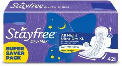 

Stayfree Dry-Max All Night XL Wings Sanitary Pad(Pack of 42)