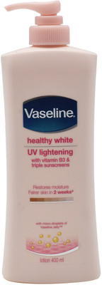 

Vaseline Healthy White UV Lightening Lotion with vitamil B3 & triple sunscreens(400 ml)