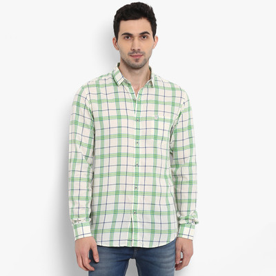 mufti-men-checkered-casual-white-shirt-1