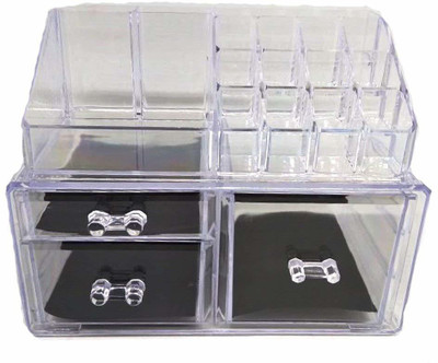 

SMARTGURU Acrylic Cosmetic Makeup & Jewellery Organizer Display Case with 6 Drawers (Clear Transparent Acrylic Cosmetic box, Model-MD-3) Vanity Box(White)