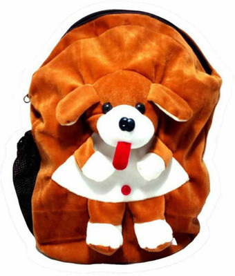 ARC High Quality Plush Soft DOG School Bags for Kids, Playschool, Baby, - 40 cm(Brown)