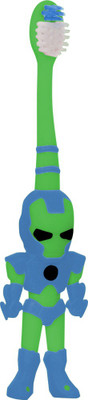 

Buddsbuddy Robert Shaped Kids Tooth Brush BB3013,Green&Blue Ultra Soft Toothbrush