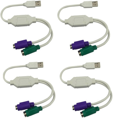 

Teratech (Pack of 4) USB To PS2 Converter/ Adapter,USB Type A Male to Dual PS/2 Female for Keyboard Mouse USB Adapter(Black)