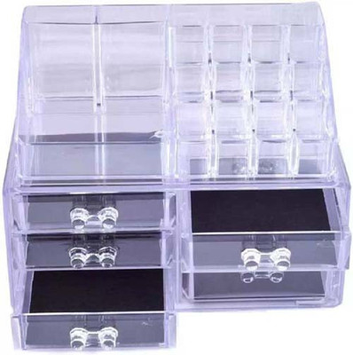 

vellexstore Acrylic 5 Drawer Home Makeup Cosmetic Conceal Lipstick Stand Eye shadow Brushes Jewellery Organizer Vanity Box(clear)