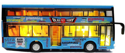 

NGEL Kid's Metal Die-Cast Luxury Pull Back Double Decker London Bus with Light and Music(Multicolor)