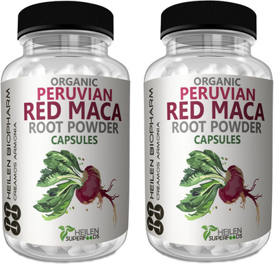 

Heilen Biopharm Premium Peruvian Organic Red Maca Root Powder Capsule, 500 mg X 360 Caps, 180 gram(360 No)